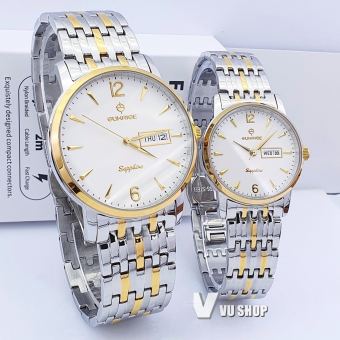 Đồng hồ đôi Sunrise DM778SWA - 2 Lịch, Kính Sapphire