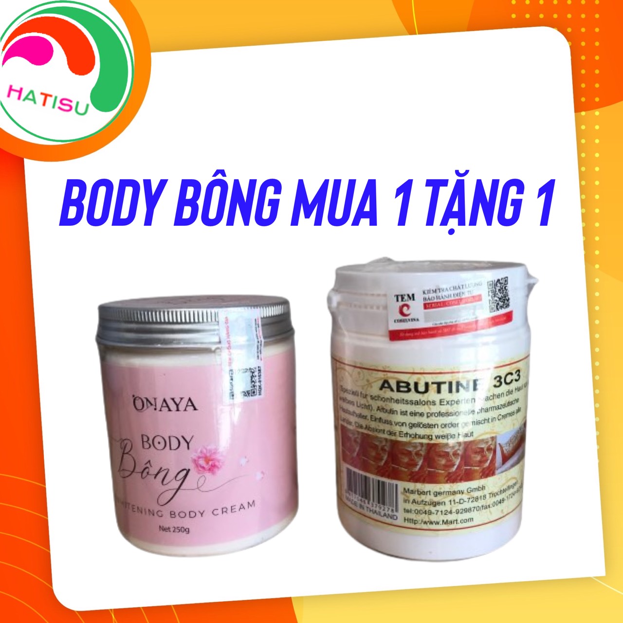Kem body bông 250g onaya - tặng kích trắng da 250g hatisu3