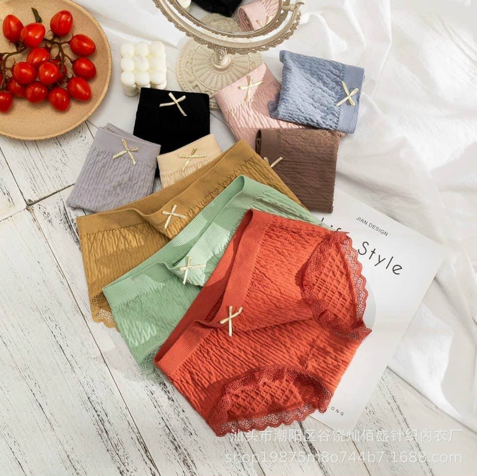 Mẫu mới sét 10 quần lót cotton nhăn co giãn thoải mái
