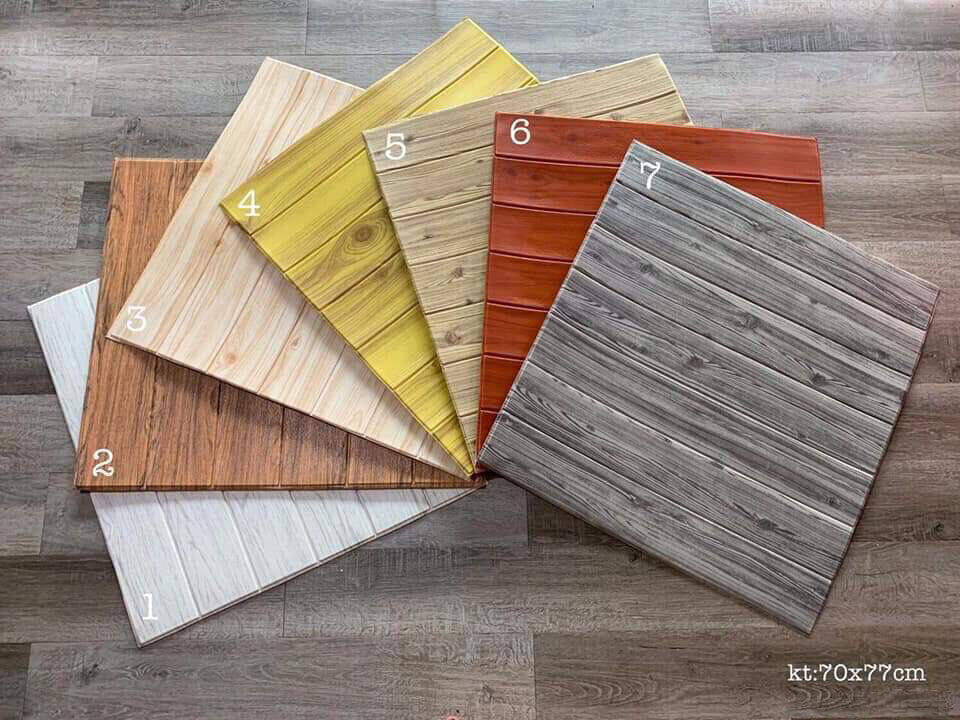20 tấm xốp  giả gỗ 3D dày 5mm ( dài 70x77cm ) - mua tấm xốp , mút dán tường cao cấp chống ẩm mốc giá rẻ.Miếng xốp trang trí phòng khách , phòng ngủ đẹp