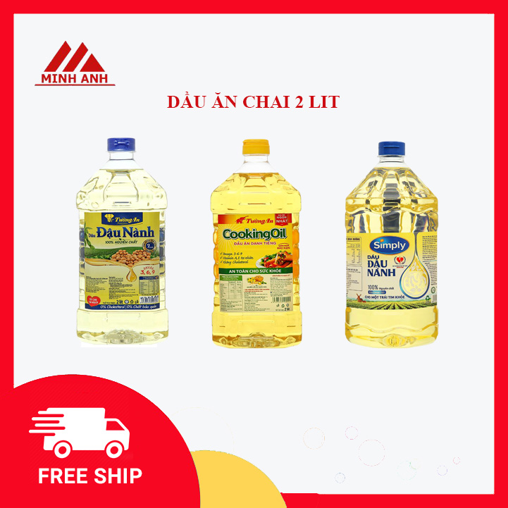  Dầu ăn chai 2 lit dầu thực vật cooking oil Tường An dầu đậu nành Tường An dầu đậu nành Simply dầu ăn meizan gold thích hợp chiên xào làm bánh trộn salad nấu món chay Bách hóa Minh Anh 