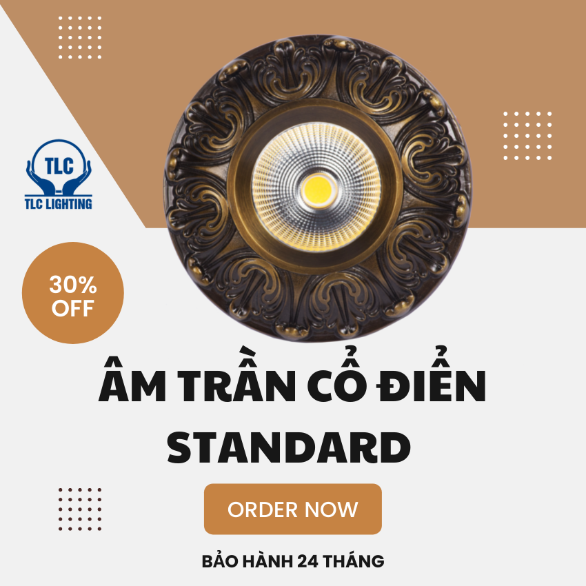 Đèn tlc, Đèn led âm trần chiếu rọi, Đèn cổ điển standard, Đèn Led Âm Trần Cổ Điển Sang Trọng, Chip Citizen Tiên Tiến, Siêu Sáng, Siêu Tiết Kiệm - Bảo hành uy tín 2 năm