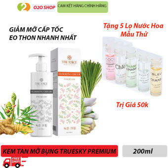 Kem Tan Mỡ Bụng Cấp Tốc Truesky Slimming Cream 200ml- Chiết Xuất Quế Gừng - Dạng Vòi Nhấn Phiên Bản Cao Cấp -  Giúp Đốt Cháy Mỡ Eo Thon Nhanh - O2O Shop
