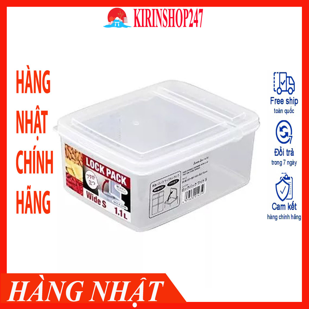 Hộp nhựa đựng thực phẩm 1,1L nắp liền Made in Japan
