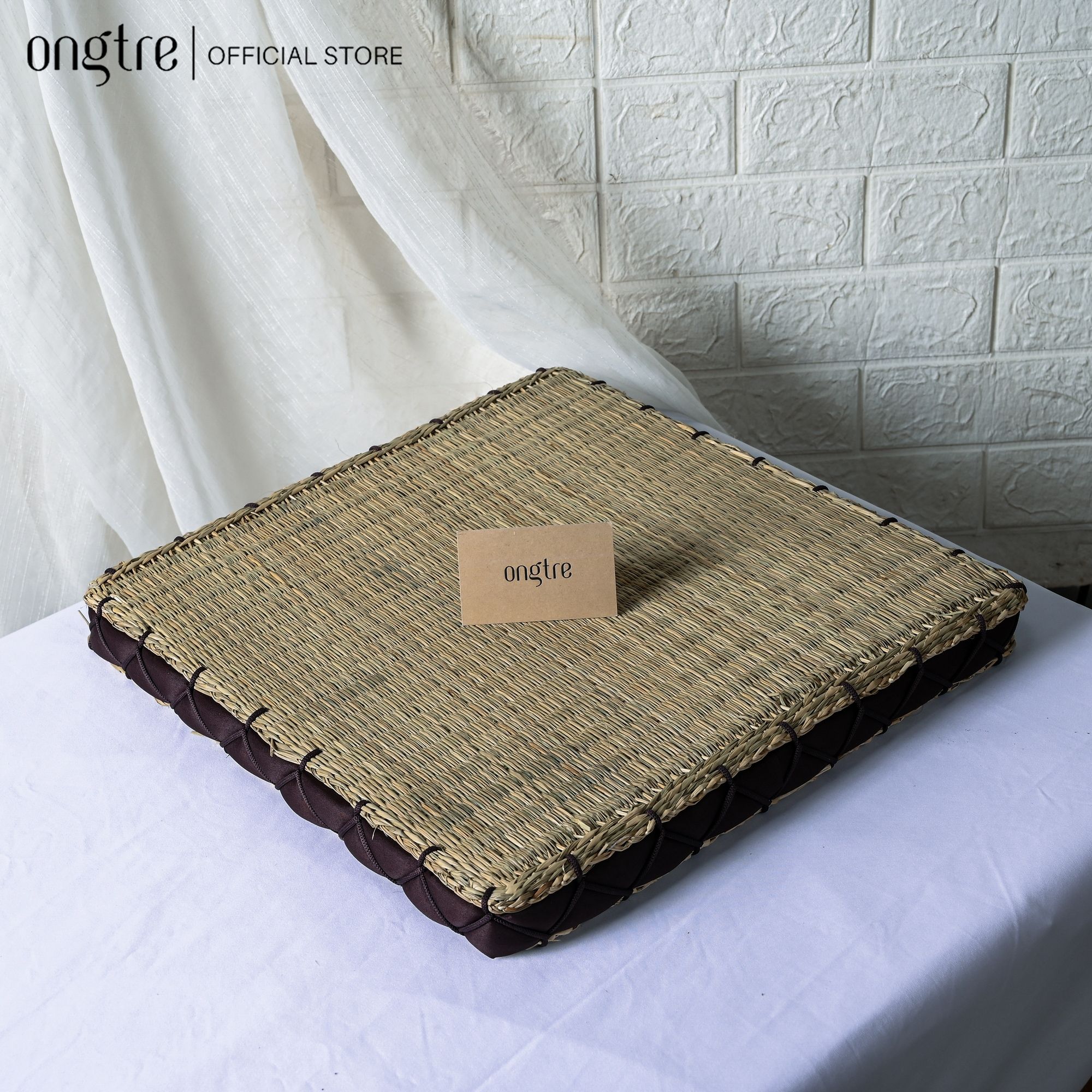 Đệm cói ngồi bệt vuông/tròn (Hàng cao cấp) có mút xốp đàn hồi (40cm& 45cm) | ongtre® (Vietnam)