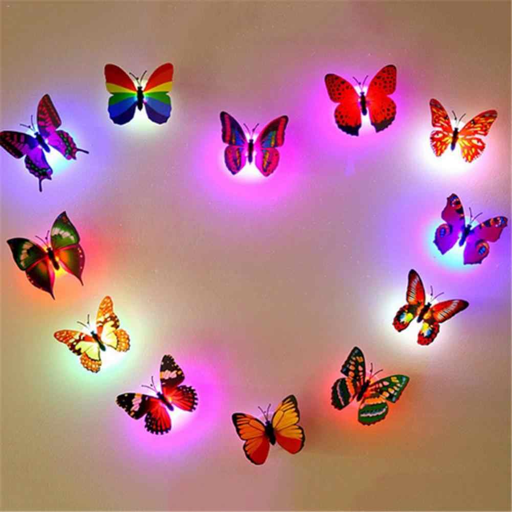 Combo 2 đèn led trang trí, đèn dán tường phát sáng hình bướm, đèn ngủ