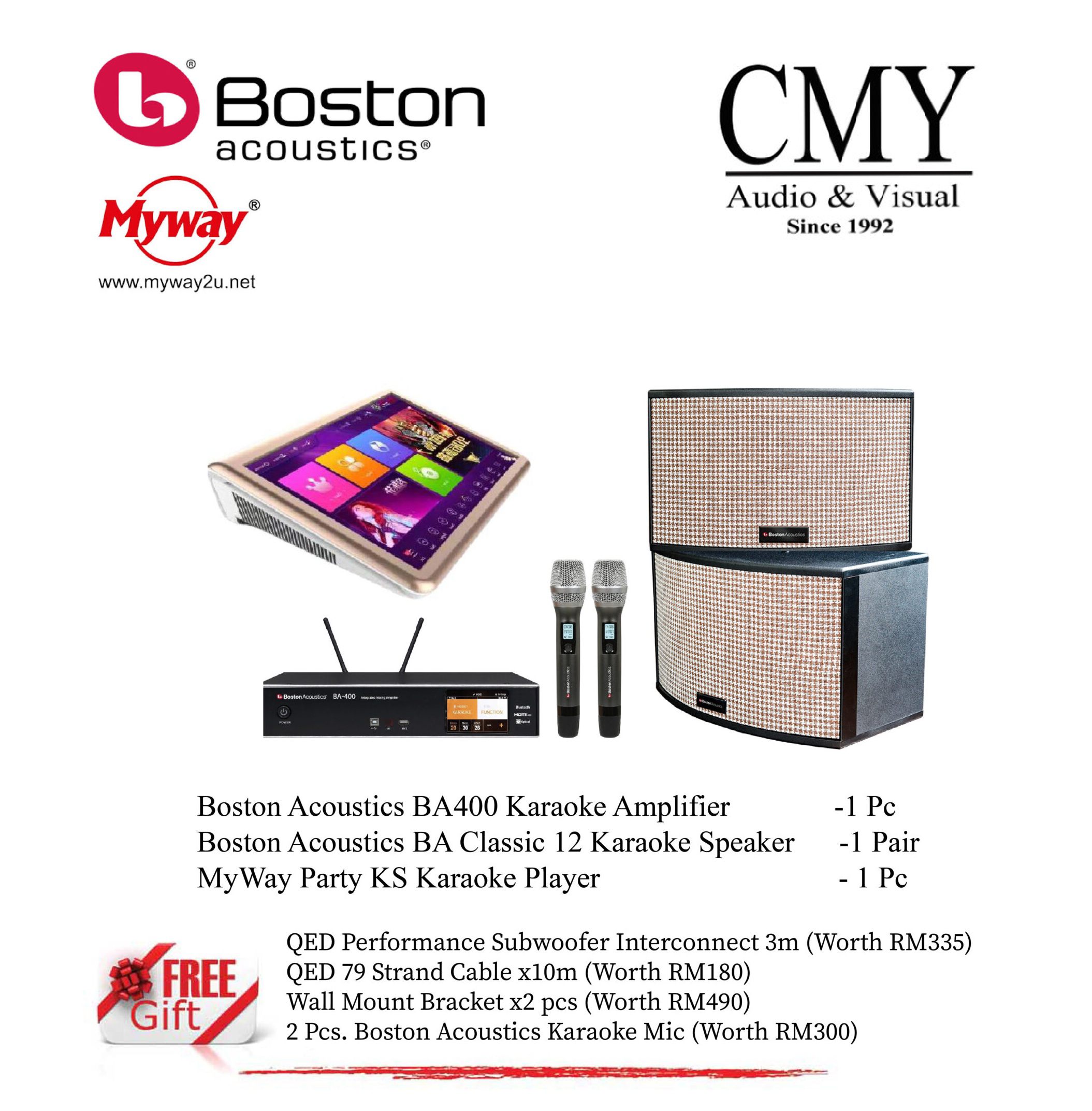 BOSTON ACOUSTIC BA-400 + CLASSIC 12 