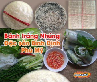 Bánh tráng nhúng gạo Phù Mỹ Bình Định dòn dai ít dính đặc sản Bình Định Bánh tráng nhúng