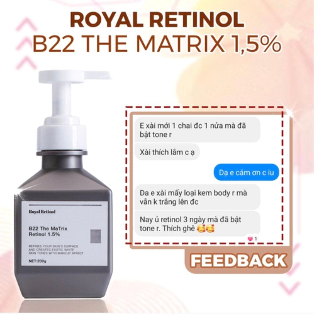RETINOL B22 THE MATRIX VIET NAM - Kem ủ siêu trắng da body | _T&HSHOP_