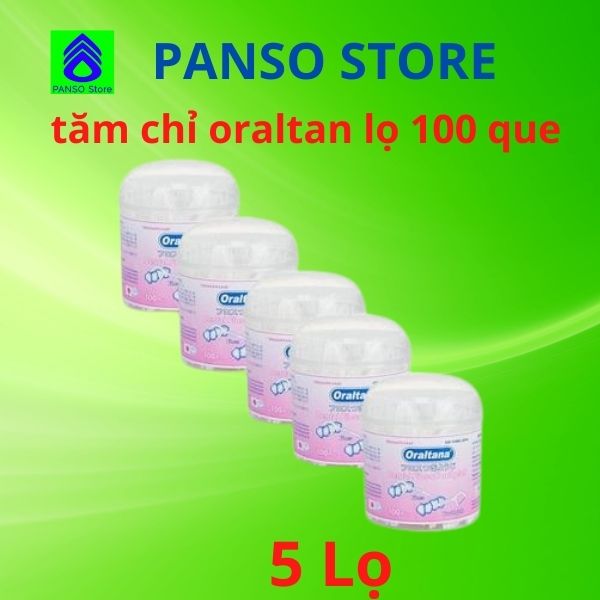 Combo 5 lọ tăm chỉ nha khoa cao cấp Oraltana Lọ 100 que - Panso store