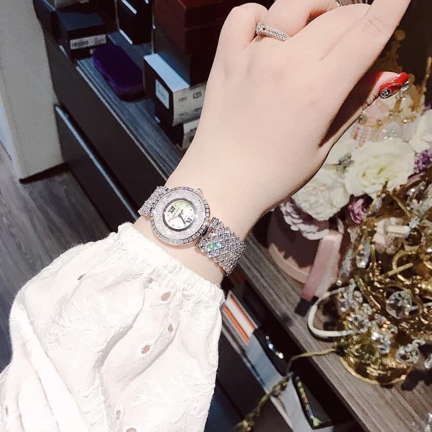 [HCM]Đồng hồ nữ dây kim loại đính đá R0YAI CRW0N size 32mm fullbox chống nước vỏ thép không gỉ đồng hồ nữ cao cấp