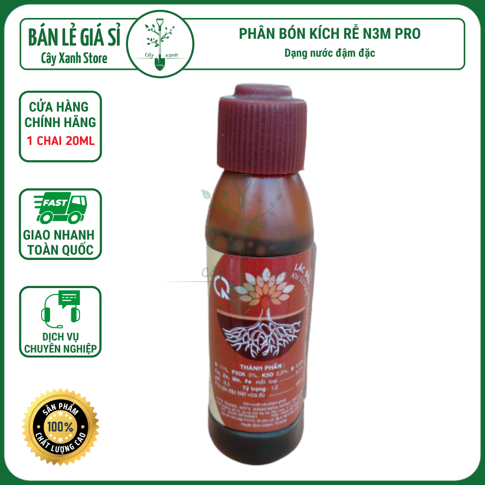 Phân bón kích rễ n3m đậm đặc dạng nước 20ml tiện lợi