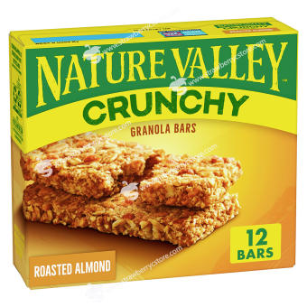 Thanh Ngũ Cốc Yến Mạch Hạnh Nhân Rang Giòn Nature Valley Roasted Almond Crunchy Granola Bars, Hộp 12 Thanh (6 Gói), 253g (8.94 Oz.)