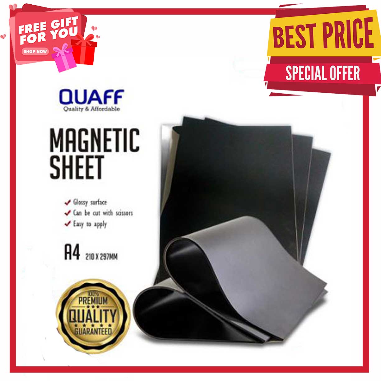 Quaff Magnetic Sheets Non-Adhesive A4 (10sheets)