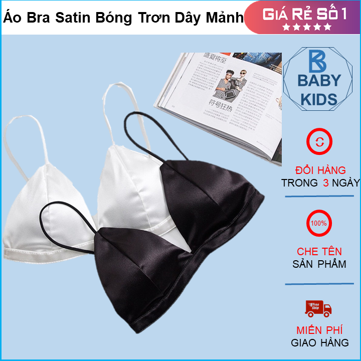 Áo bra satin bóng trơn dây mảnh