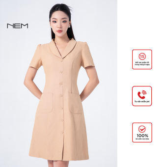 Đầm công sở NEM Fashion tay ngắn D40342