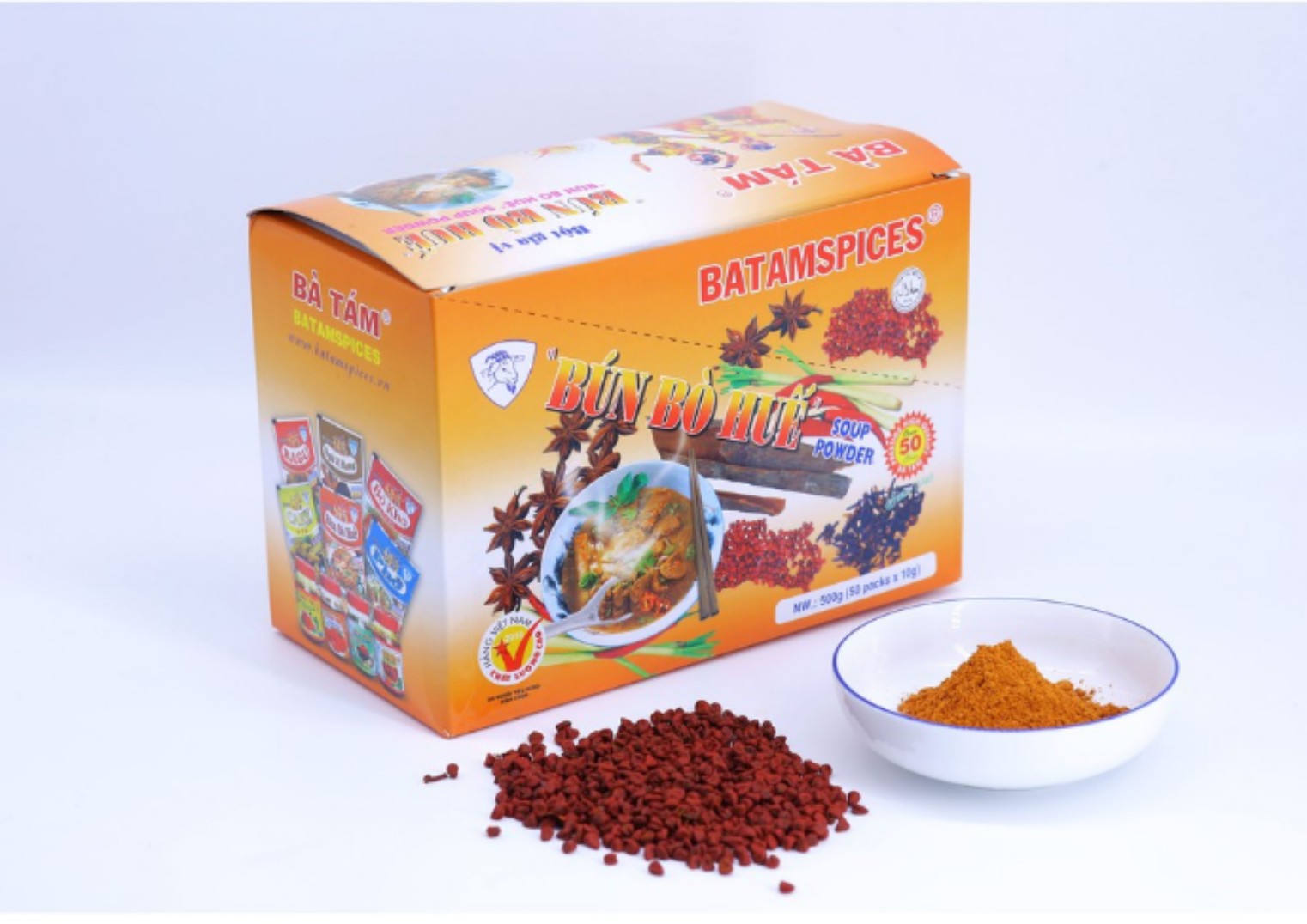 Bột gia vị nấu bún bò huế bà tám gói 10g hộp 50 gói