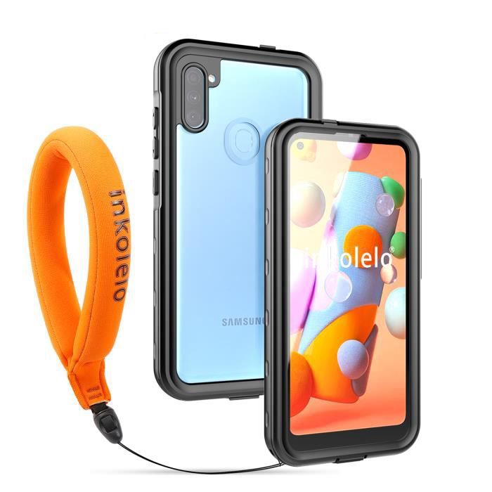 Inkolelo Ốp Chống Nước Cho Samsung Galaxy A11 Loại Nặng Toàn Thân Bảo Vệ Vỏ Chống Sốc Cho Samsung Samsung Galaxy A11 (Đen & Trong Suốt)