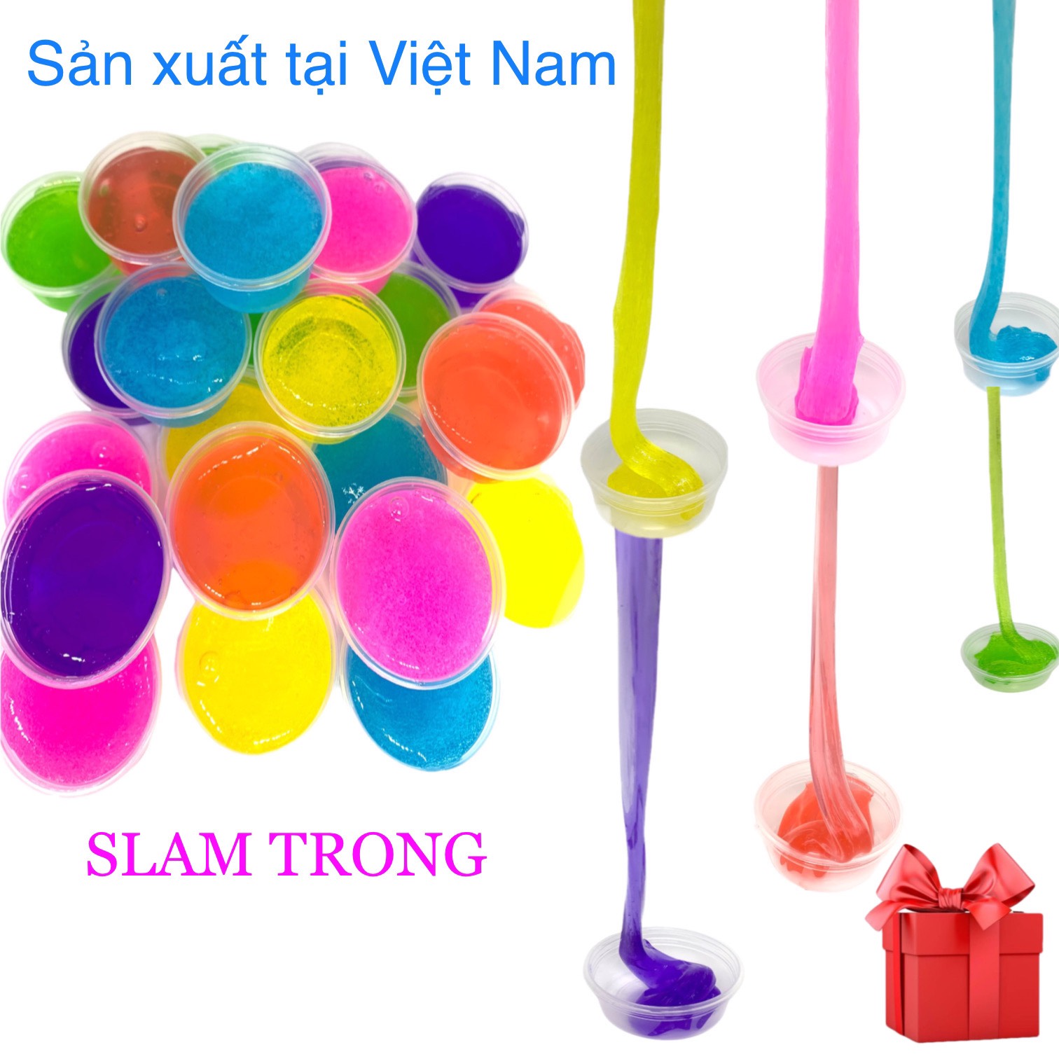 Slime Slam HÀNG VIỆT NAM AN TOÀN CHO BÉ giúp bé vui vẻ thư giãn, tránh xa điện thoại tivi, chất nhờn ma quái nhiều màu sắc SL-22