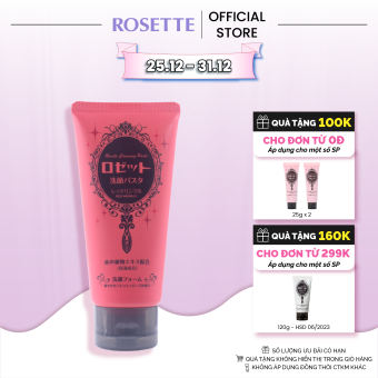 Sữa Rửa Mặt Đất Sét Đỏ Giảm Nếp Nhăn 120G Rosette Face Wash Pasta Red Clay Wrinkle