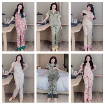 Đồ Ngủ💖Đồ Bộ Pijama Lụa Tay Ngắn-Quần Dài Chất Liệu Satin