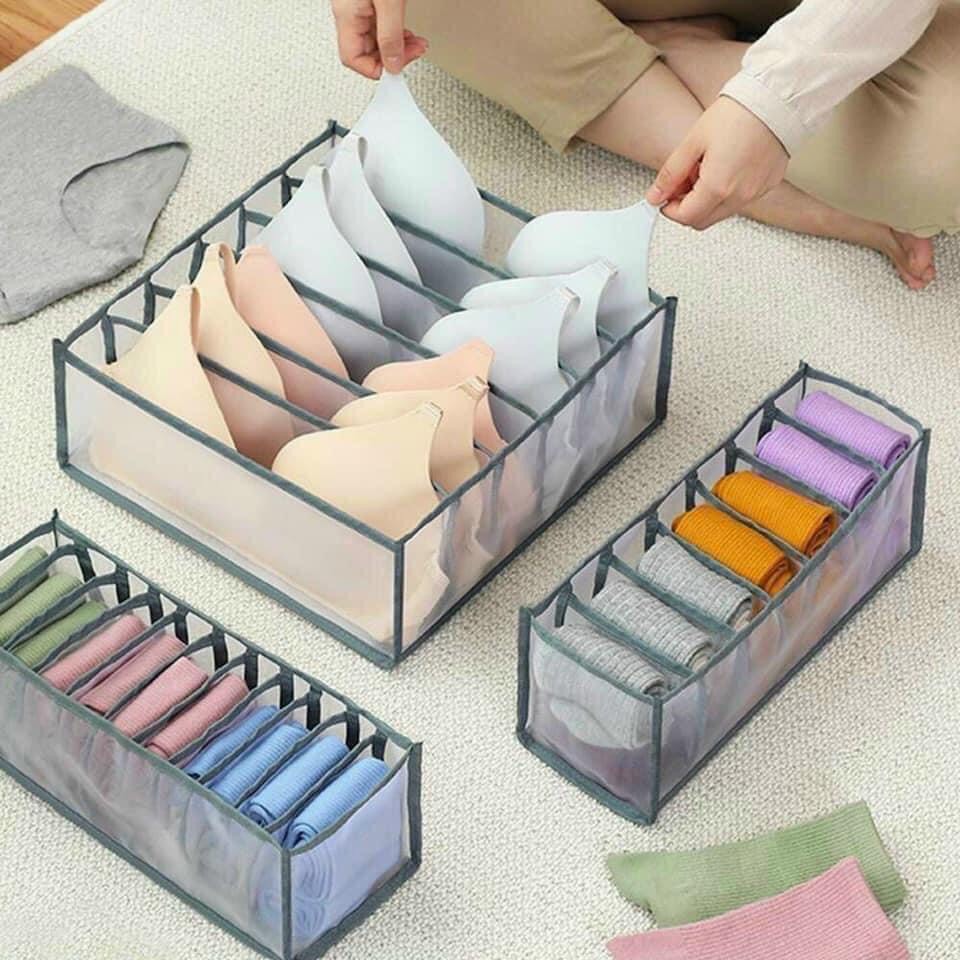 Set 3 túi lưới đựng đồ lót, tất tiện lợi - hộp lưới đựng đồ lót nhiều ngăn