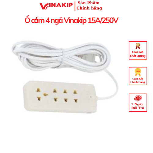 Ổ cắm 4 ngả vinakip 15a/250v