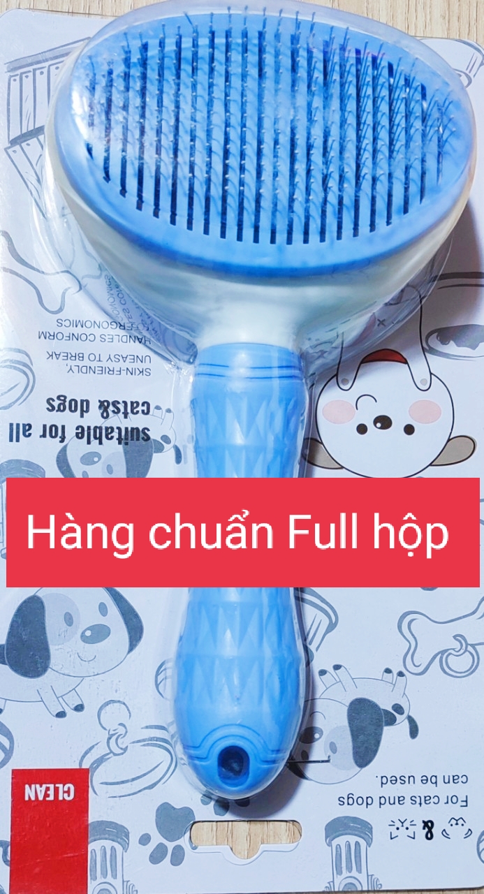 Lược Chải Lông Chó Mèo, Lược Chải Lông Thú Cưng Có Nút Bấm Tự Làm Sạch