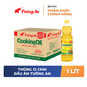 Dầu ăn Tường An Cooking Oil chai 1 lít - Thùng 12 chai