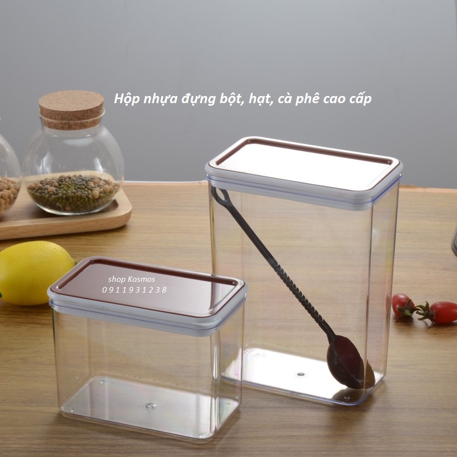 Hộp nhựa đựng bột, hạt, cà phê