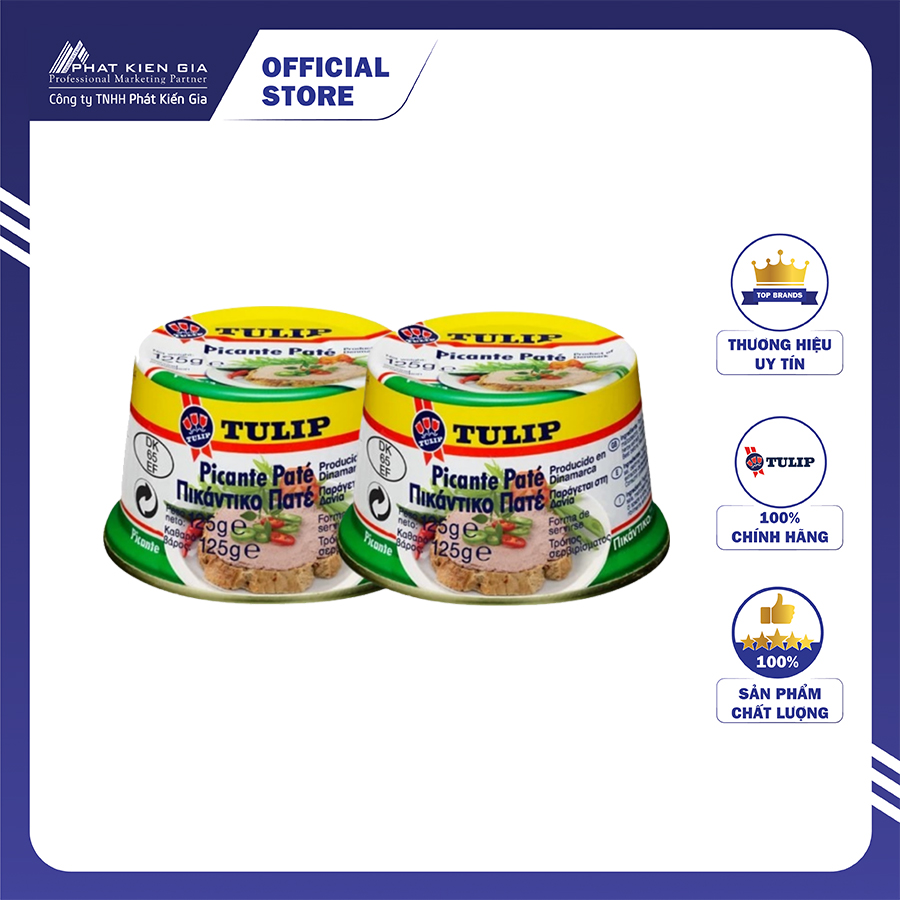 COMBO 2 Hộp Pate Heo Cay Tulip 125g (Đan Mạch) - LỖI NHẸ