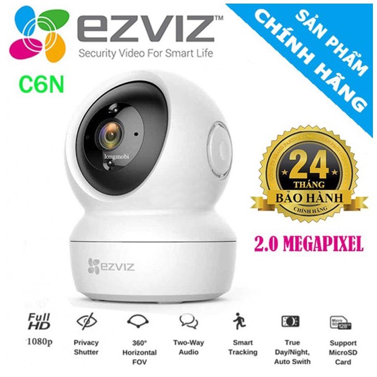 Camera wifi ezviz_c6n 2mp 1080p - hàng chính hãng