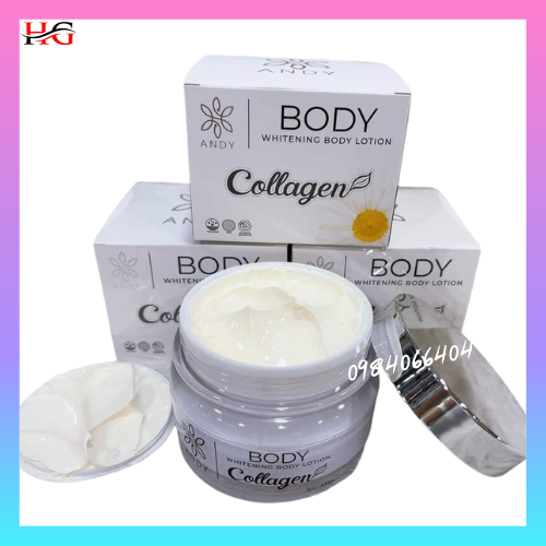 Kem body trắng da collagen andy thái lan 300g ,kem dưỡng toàn thân cho da trắng mịn.