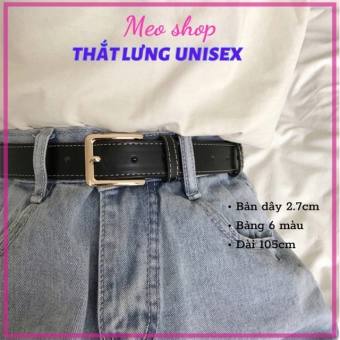 THẮT LƯNG NAM NỮ DA ĐẸP UNISEX Cài Vuông chữ nhật TL009- Dây nịt da đẹp Nam Nữ Vuông đục lỗ