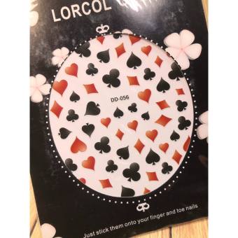 Hình dán móng tay - Sticker dán móng lá bài đỏ