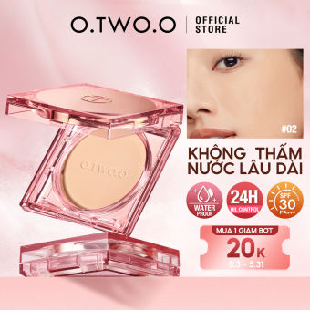 O.TWO.O Phấn phủ kiểm soát dầu Phấn phủ dạng lì Lâu trôi Không thấm nước Mềm mại Độ che phủ cao Màu sắc tự nhiên Phấn nén SPF30+
