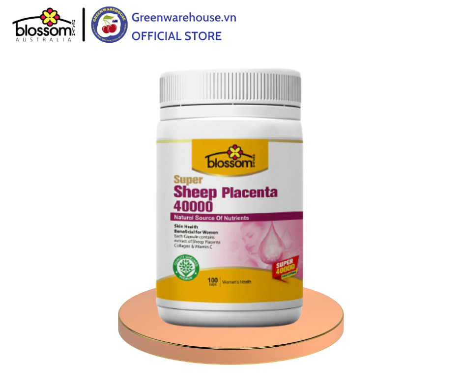 Viên Uống Đẹp Da Nhau Thai Cừu Thế Hệ Mới Blossom Super Sheep Placenta 40000 100V