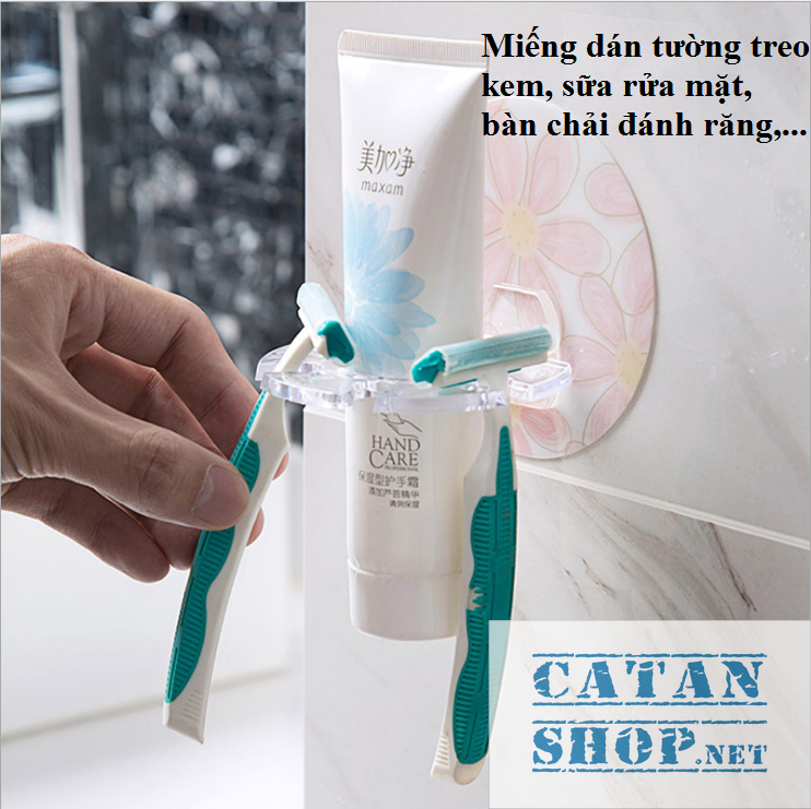 [HCM]Miếng dán tường treo bàn chải đánh răng kem dao cạo râu móc treo vật dụng gia đình siêu tiện lợi tiết kiệm không gian GD288-MDTreoBanChai
