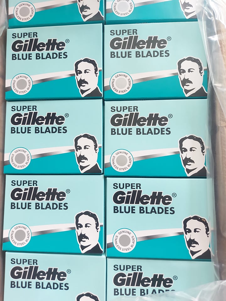 Lưỡi lam Gillette super thin màu xanh - Hộp 100 lưỡi