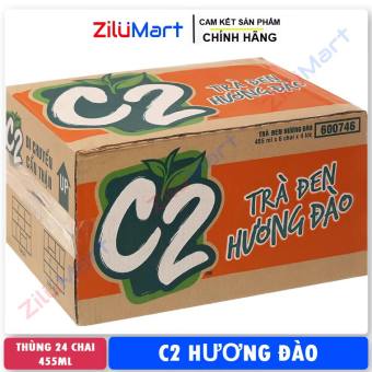 Nước hồng trà C2 hương đào (thùng 24 chai) loại 455ml