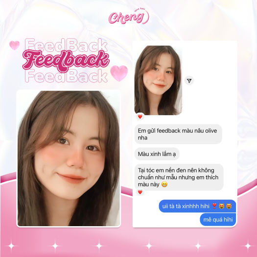 Nhuộm tóc màu Nâu Olive lên từ nền tóc nâu không cần dùng  tẩy tóc Chenglovehair, chengloveshair