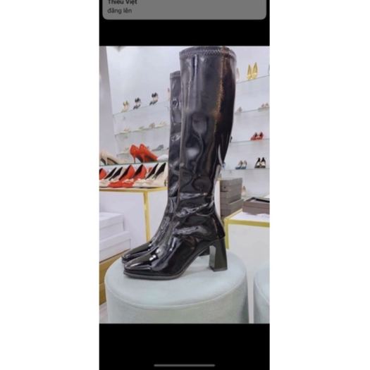 FREESHIP BỐT NỮ BOOT ĐÙI DA BÓNG GÓT CAO 7P CAO CẤP