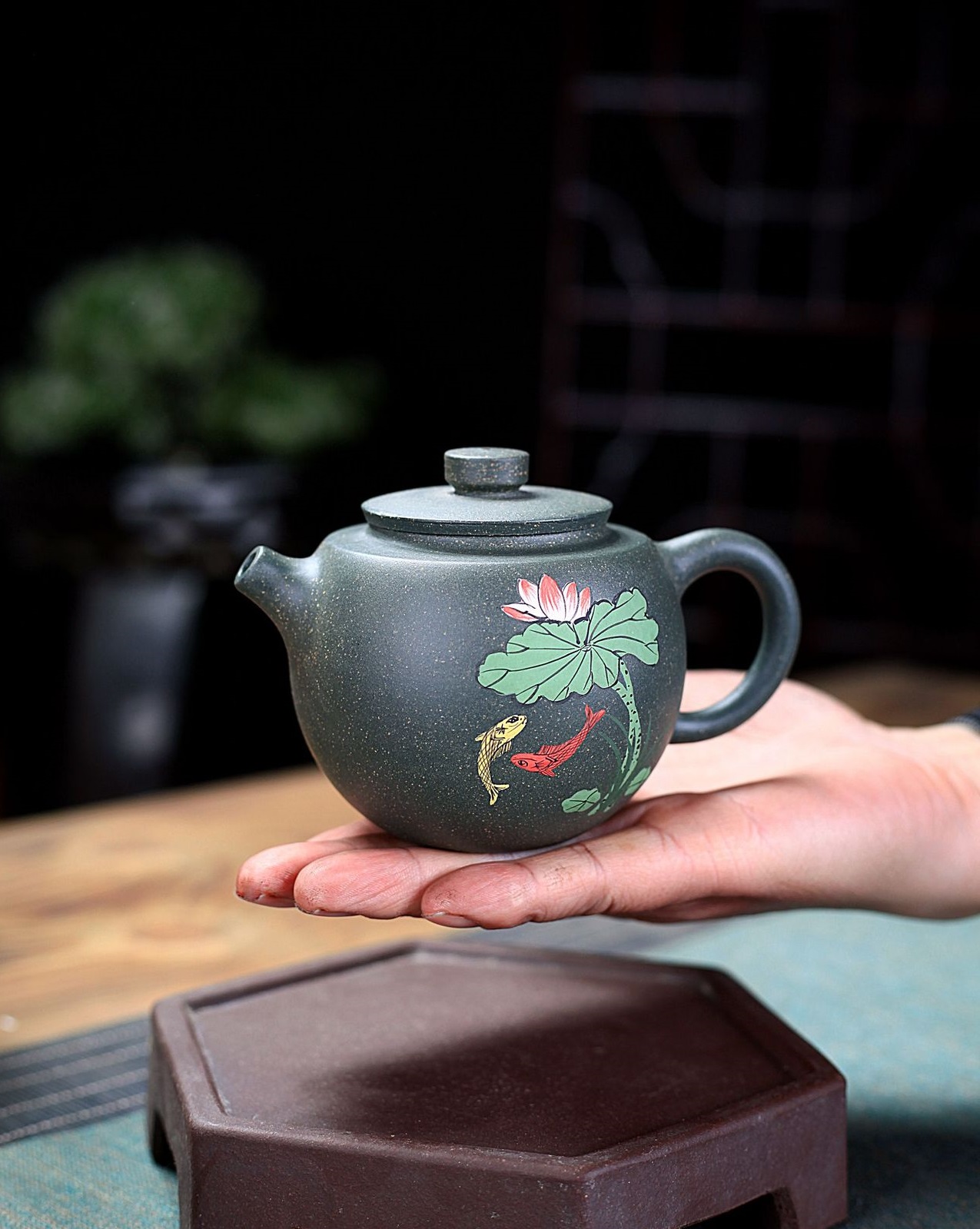 Ấm tử sa nghi hưng niên niên hữu ngư 280 ml