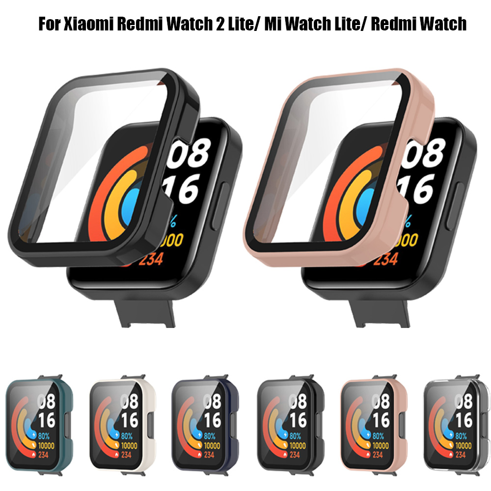 Ốp bảo vệ toàn màn hình bằng kính khung cứng pc cho xiaomi redmi watch 2 lite/xiaomi mi watch lite/redmi vỏ bảo vệ đồng hồ