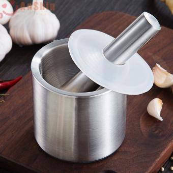 Cối Chày Inox 304, Chày giã kèm Nắp Đậy Đúc Nguyên Khối, Chày Cối Đâm Tiêu