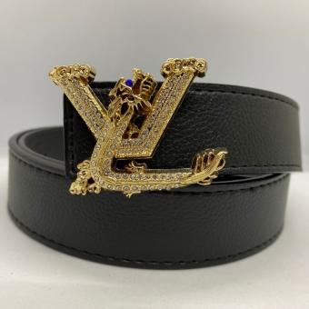 Thắt Lưng Nam - Dây Nịt Nam Mặt Đính Đá vll Chất Liệu Da trơn