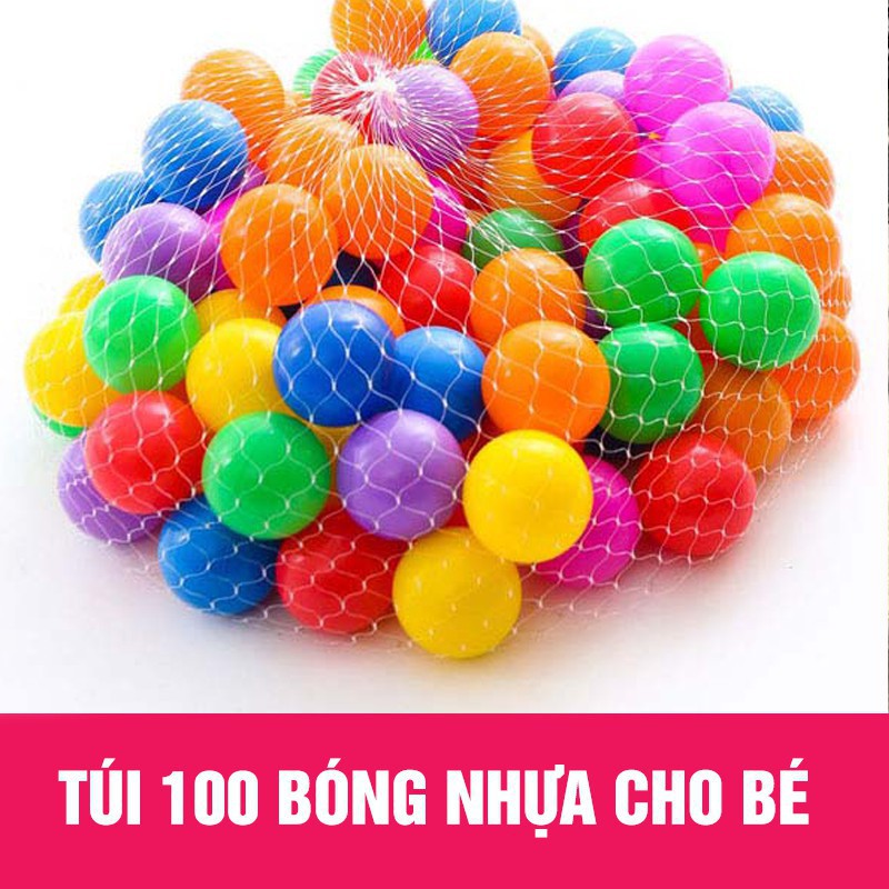 Túi 100 quả bóng nhựa cho bé yêu