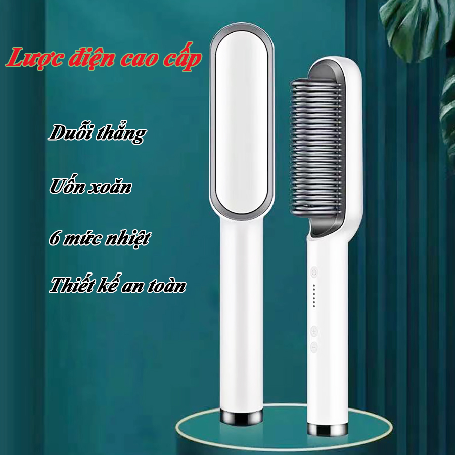 Lược điện chải tóc tạo kiểu chuyên nghiệp như salon - lược điện tạo kiểu tóc siêu nhanh - máy tạo kiểu tóc đa năng uốn - duỗi - ép tóc tạo kiểu nhanh chóng