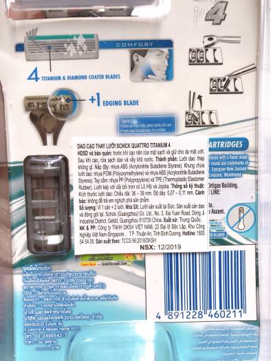 Dao Cạo Râu SCHICK QUATTRO TITANIUM 4 lưỡi (Tặng Thêm 1 Lưỡi trị giá 25k)