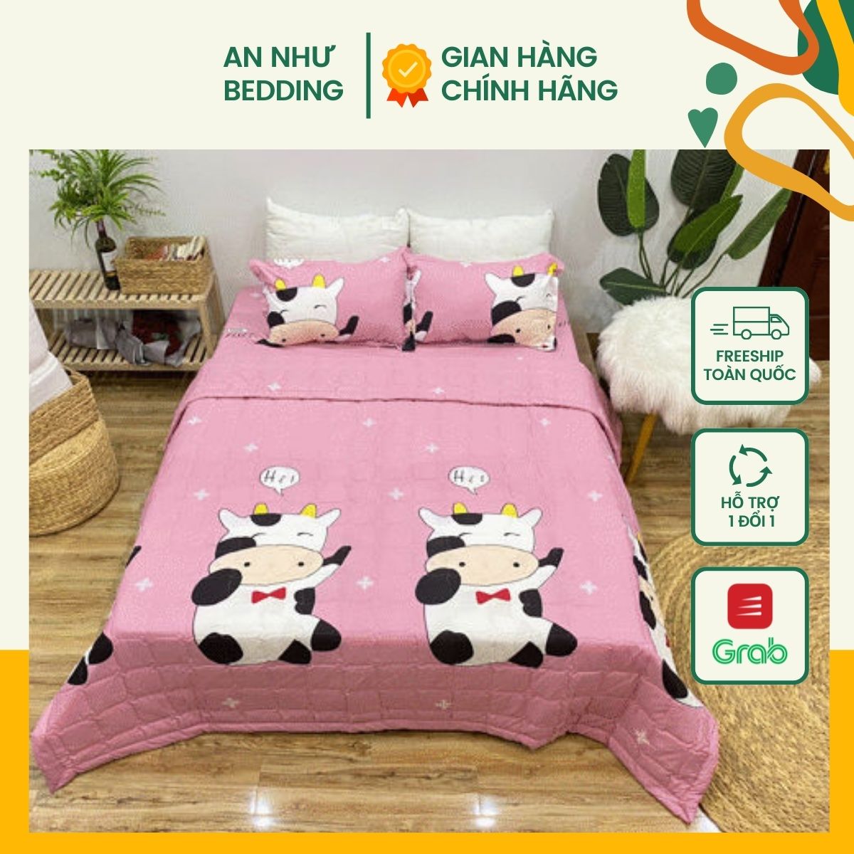 Chăn hè cottonpoly cute, kích thước 1m7x1m9 An Như Bedding